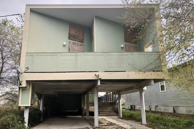 Elevated post-Katrina rebuilt house in Lakeview, New Orleans