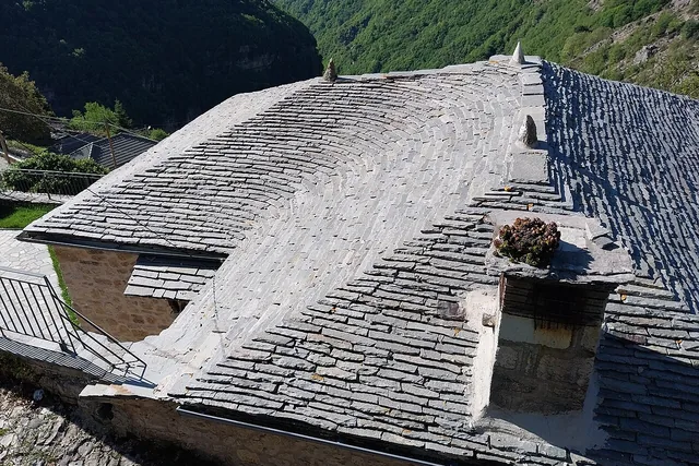 Historic slate roof detail on a New Orleans building